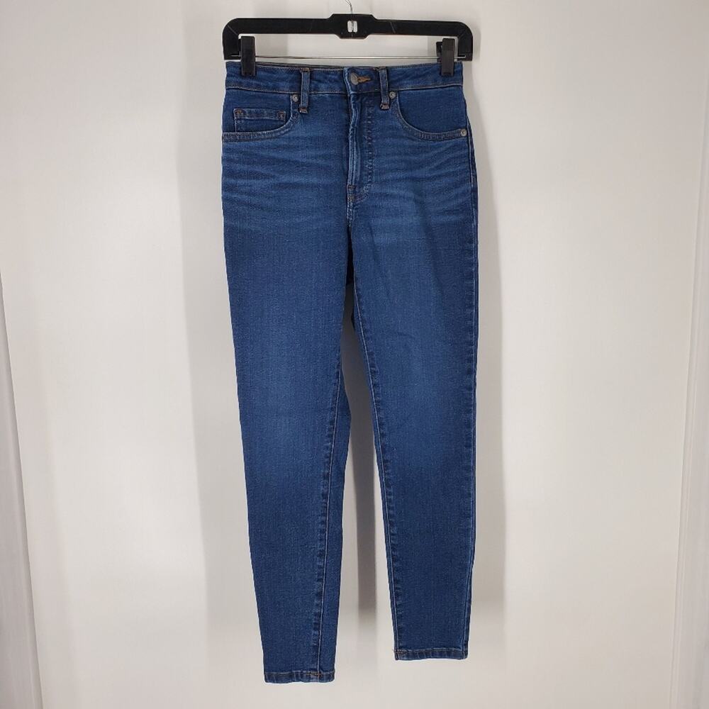 Everlane Blue Wash Curvy High Rise Crop Skinny Jeans 25